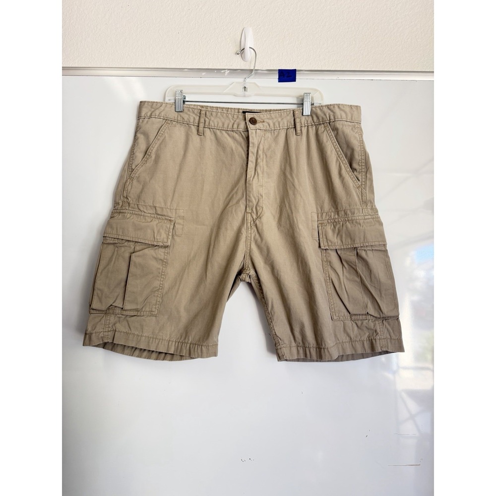 Cargo Shorts Mens Size 40 Khaki Levis Relaxed Baggy Canvas Y2K Streetwear Skater